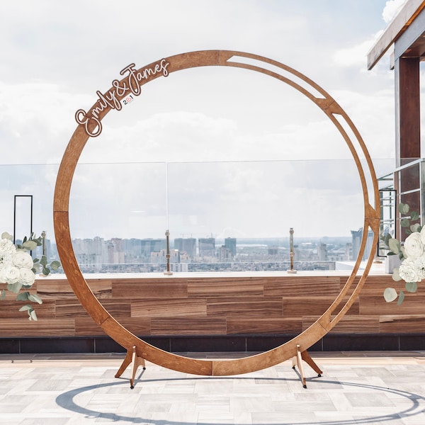 Personalized Ceremony Wedding Arch, Hexagon Circle Wedding Arch, Wooden Arch for Outdoor Centerpiece, Wedding Arbor, Rustic Wedding Backdrop