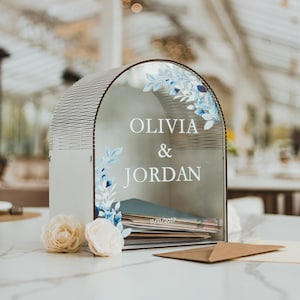 Acryl Kartenbox für Hochzeit, personalisierte Hochzeitskarte Box, rustikale 2b1Wedding Decor, Empfang Geschenkbox Holzspardose für Umschläge