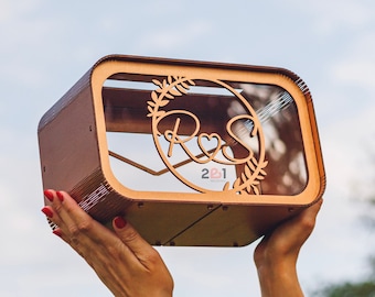 Wedding Card Box, Wooden Card Box for Wedding, Wedding Decor, Money Box, Memory box, Wooden Envelope Box, Keepsake Box, Wedding Gifts