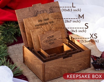 Personalized Memory Box, Wooden Keepsake Chest, Engraved Gift Box, Anniversary gifts, Christmas gifts, Engagement Wedding gift for Couple