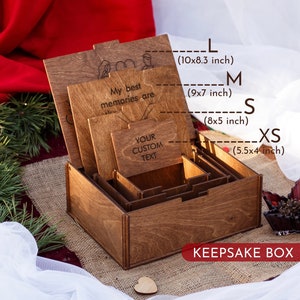 Keepsake Box, Wooden Memory Chest, Personalized Gift Box, Anniversary gifts, Christmas gifts, Engagement Wedding gift for Couple image 6