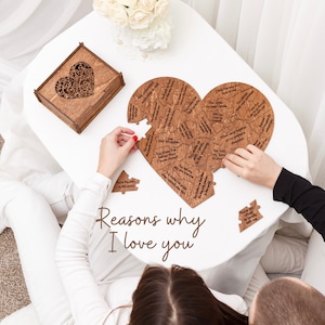 Powody, dla których Cię kocham, Prezent walentynkowy Puzzle, Spersonalizowane prezenty dla niej, Prezenty urodzinowe dla niej, Prezent dla dziewczyny, Prezenty rocznicowe