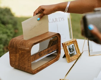 Wedding Card Box, Personalized Wedding Gift, Money Box for Wedding, Wooden Card Box for Wedding, Wedding Decor, Gift for Couple