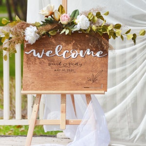 Wedding Welcome Sign, Welcome Wedding Sign Wood, Wedding Signage, Wooden Wedding Sign, 3D Wedding Sign, Rustic Wedding Welcome Sign - Decor