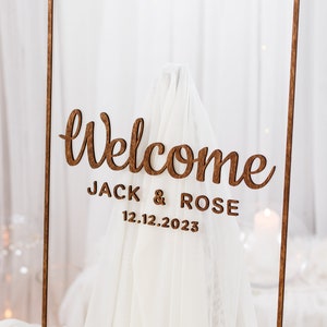 Wedding Welcome Sign, Acrylic Welcome Board, Personalized Wedding Signs, Welcome to our Wedding Sign, 3D Wedding Sign, Rustic Wedding Decor image 9