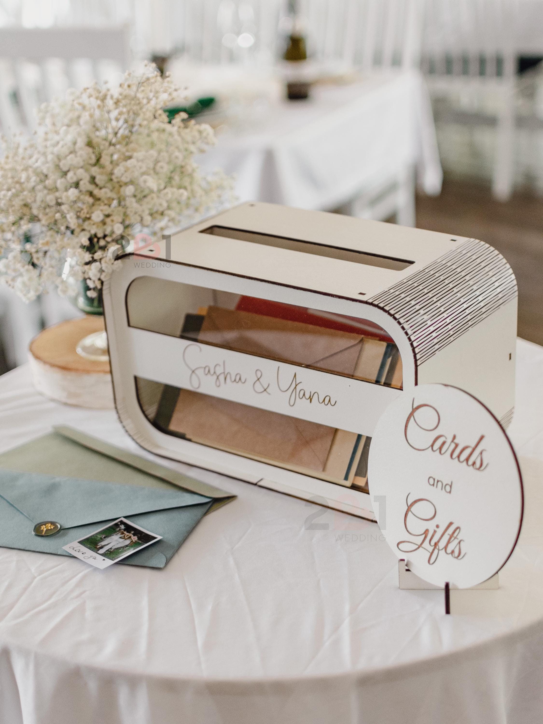 Wedding Card Box, Personalized Card Box for Wedding, Wood Memory Box ...