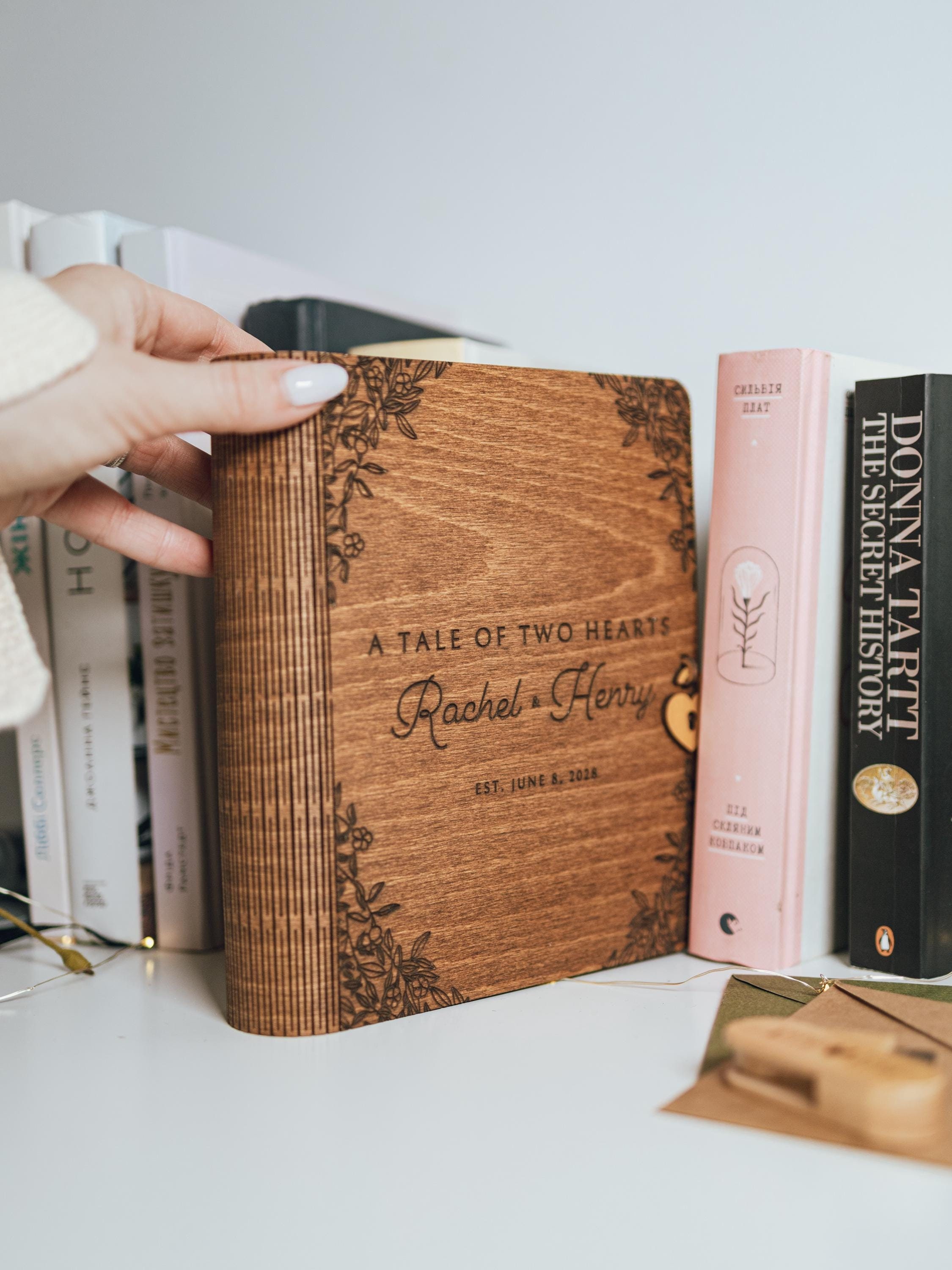 Memory Book for Couples Wood, Keepsake Chest, Personalized gifts, 5th Anniversary Gift, Engagement Wedding Gift