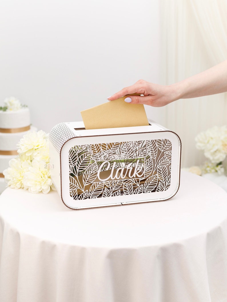 Card Box for Wedding, Rustic Wedding Card Box with Slot, Wedding Decorations, Wooden Envelope Box, Personalized Wedding Decor 2b1Wedding image 1