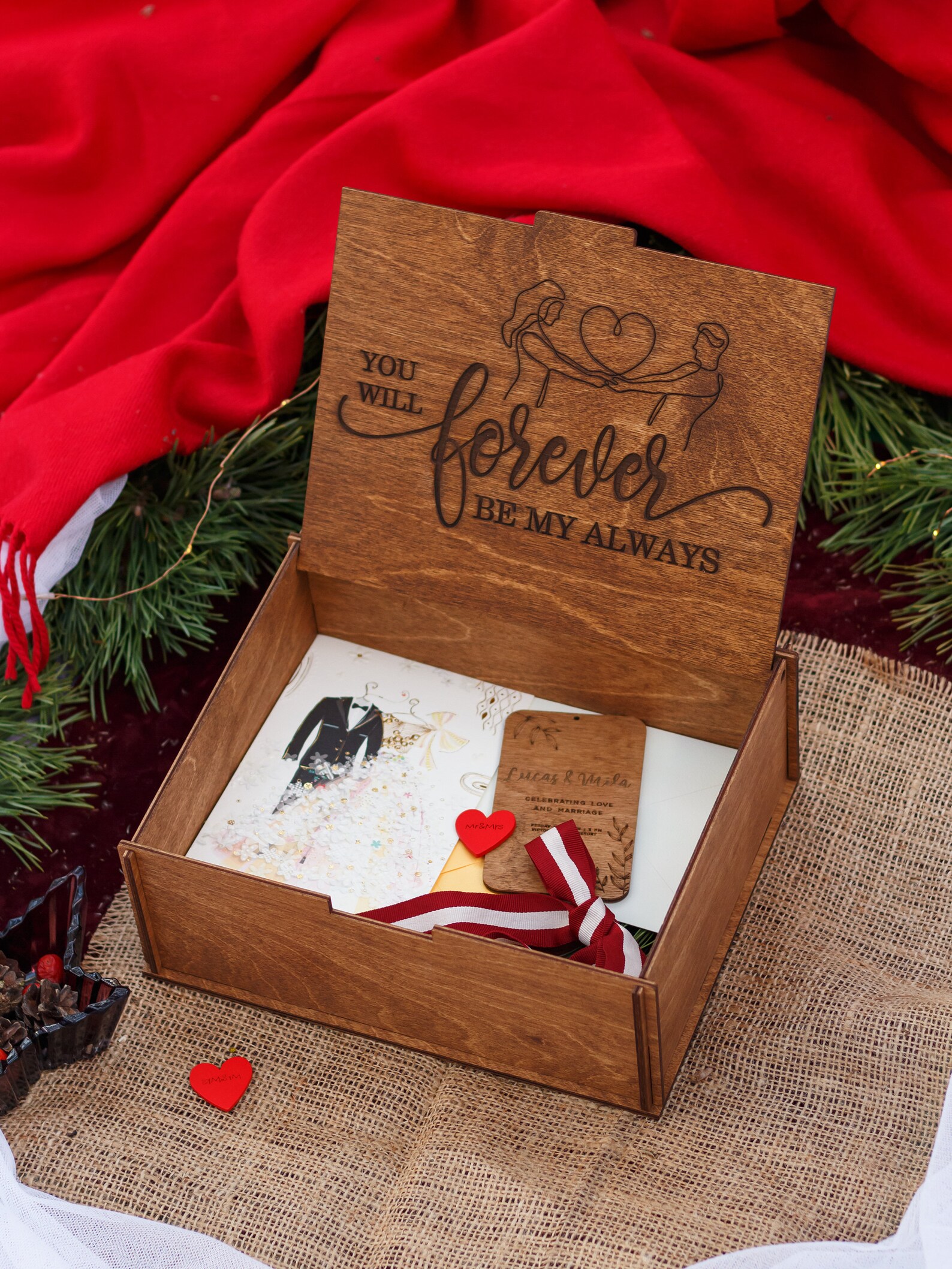 Personalized Memory Box, Wooden Keepsake Chest, Engraved Gift Box ...