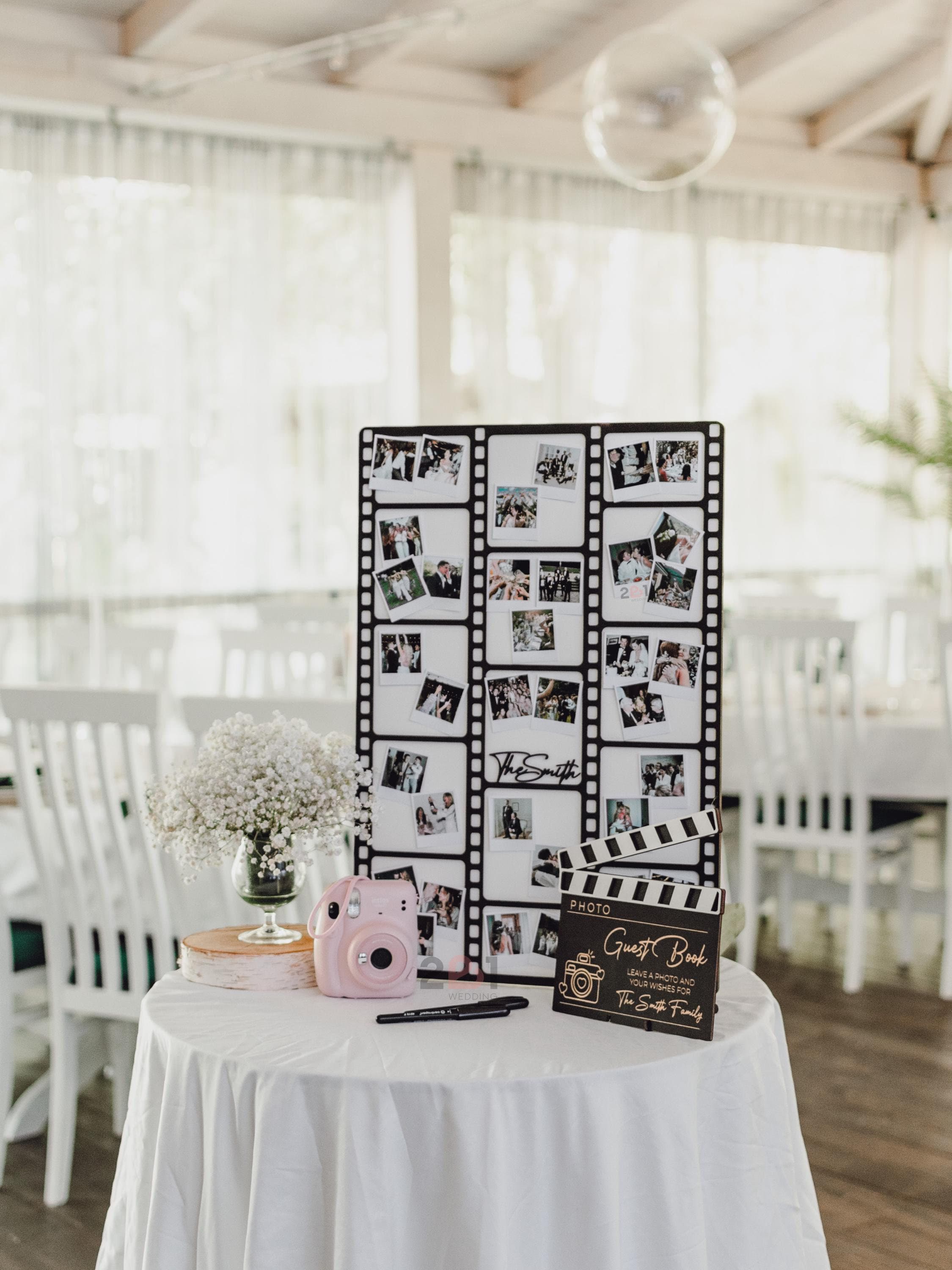 Wedding Photo Guest Book, Wedding Photo Booth Cinefilm Guest Book Sign, Instax Polaroid Guest Book Personalized Photo Album 2b1Wedding Decor