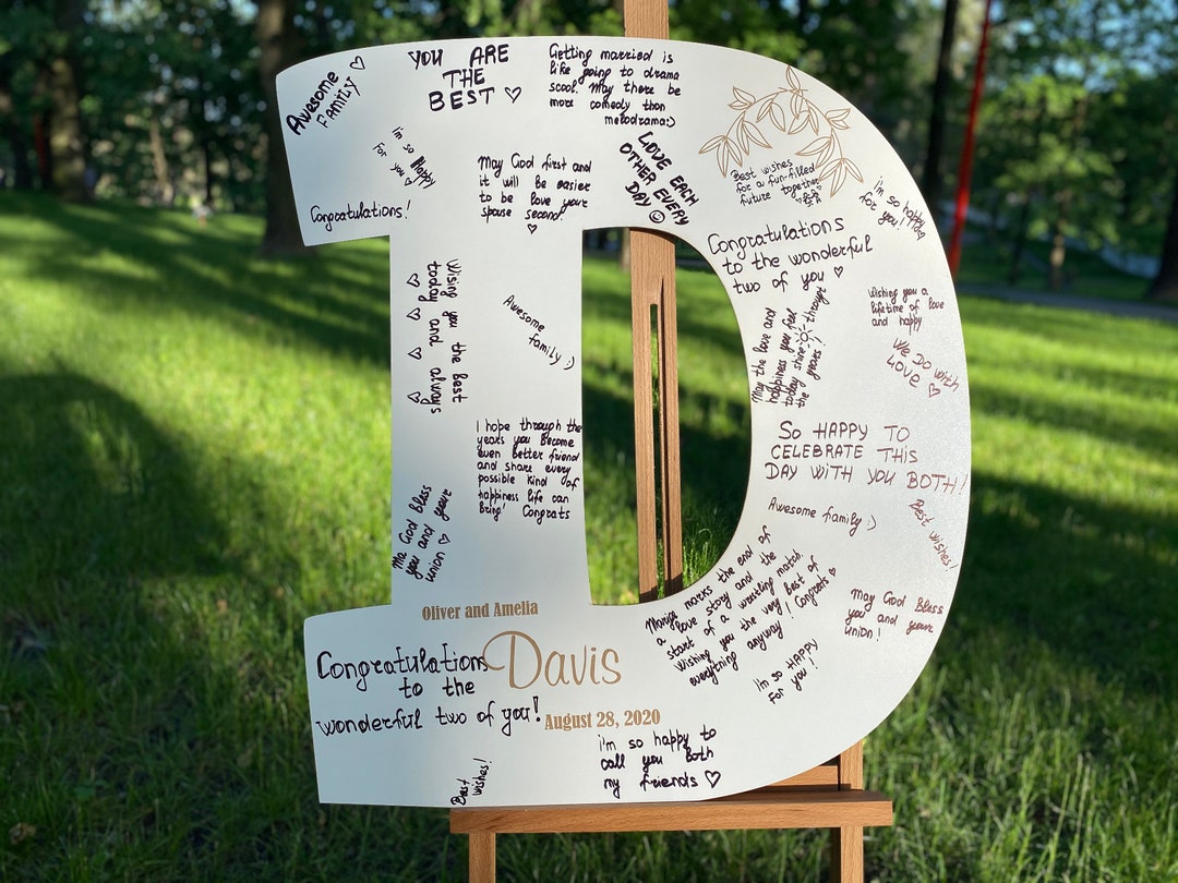 Wedding Guest Book Personalized Letter Form, Guest Book Sign, Wedding