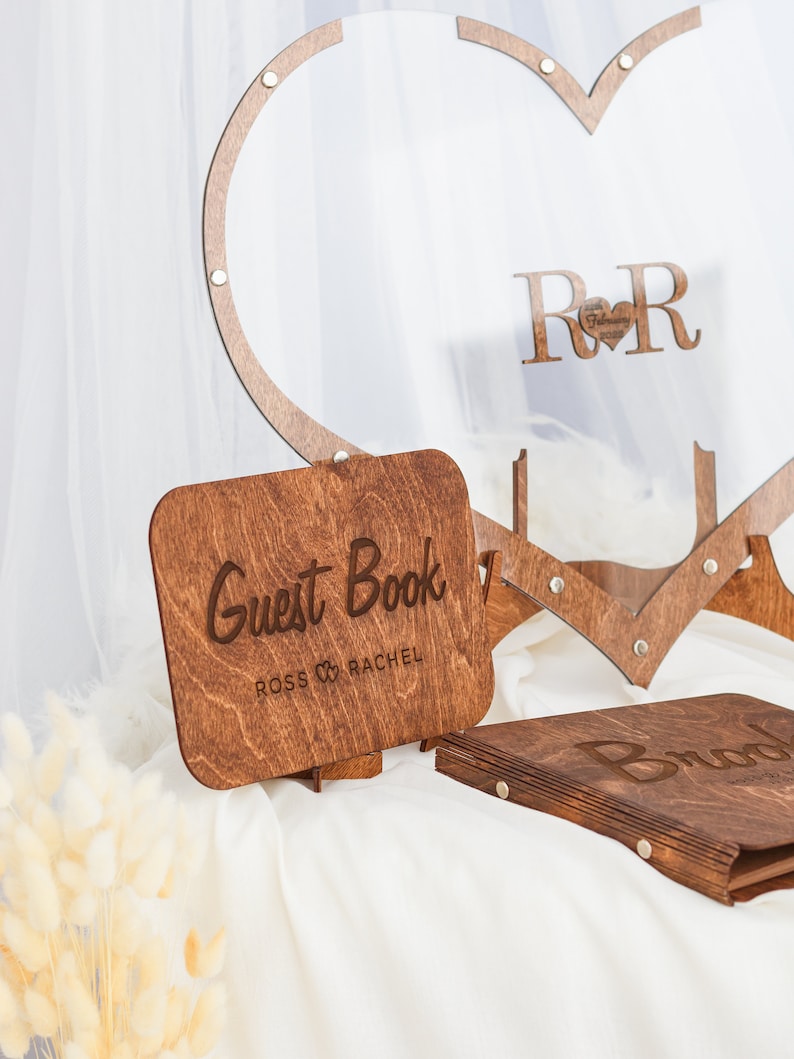 Wedding Guest Book Alternative Heart Form Personalized Etsy