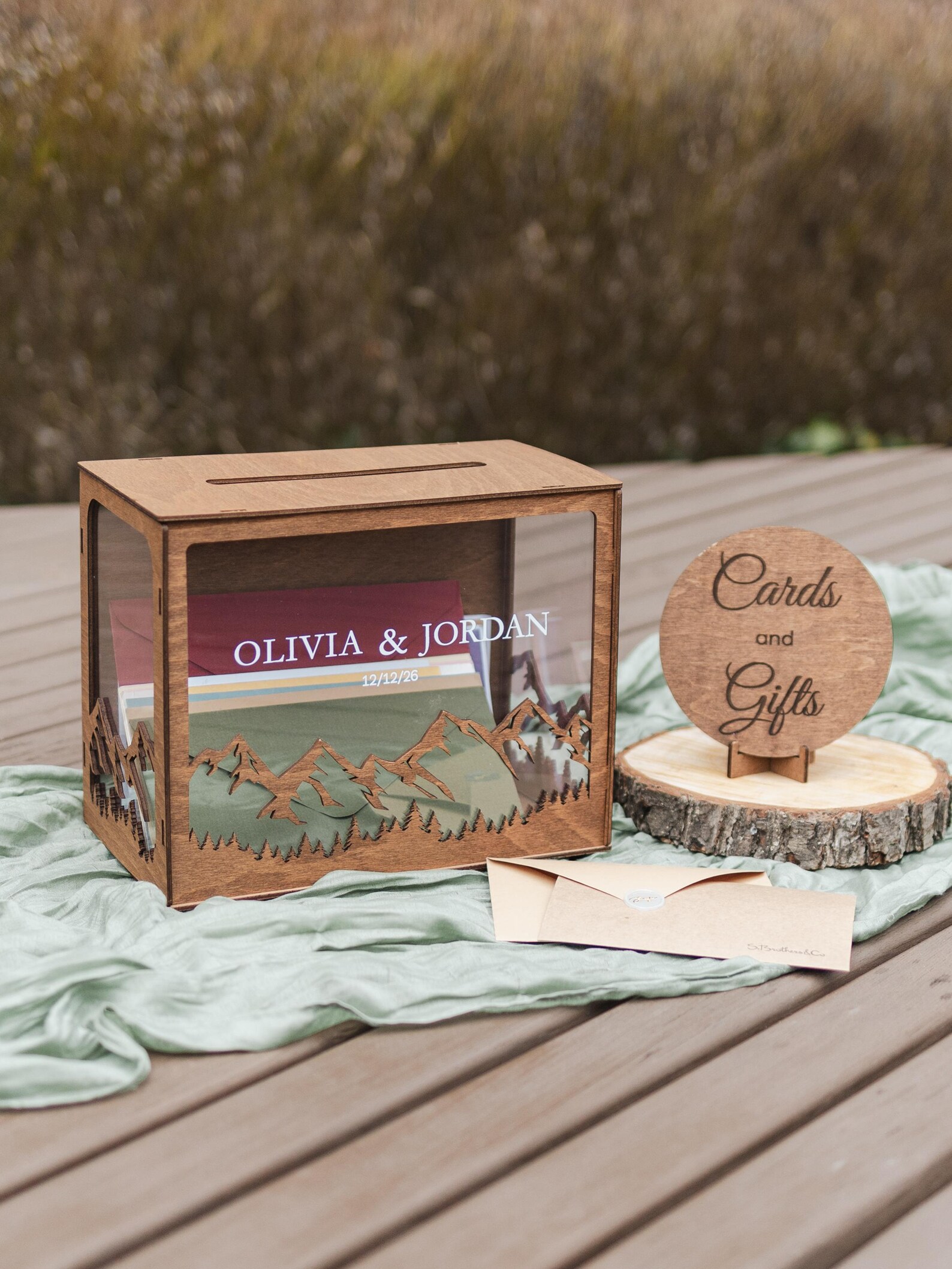 Mountain Shape Card Box With Slot for Wedding, Wedding Post Card Box ...