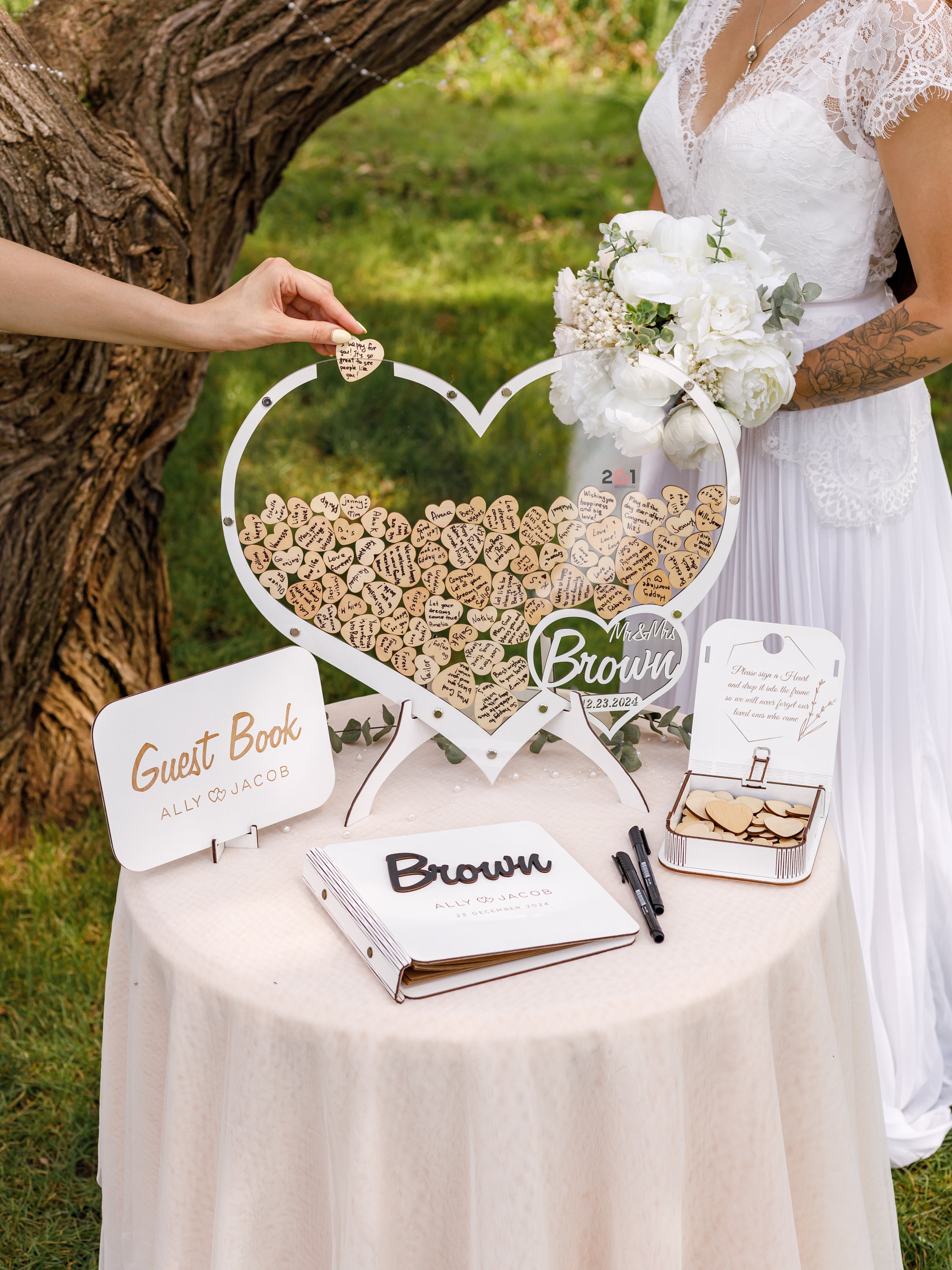 Manschin Libro Ospiti Legno - Per Matrimoni Con Incisione Laser
