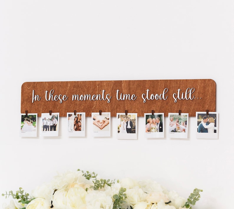 Romantic Christmas Gifts for Girlfriend Photo Wall Decor, Unique Christmas Gifts for Her, Christmas Gift for Women, Wood Photo Frame image 1