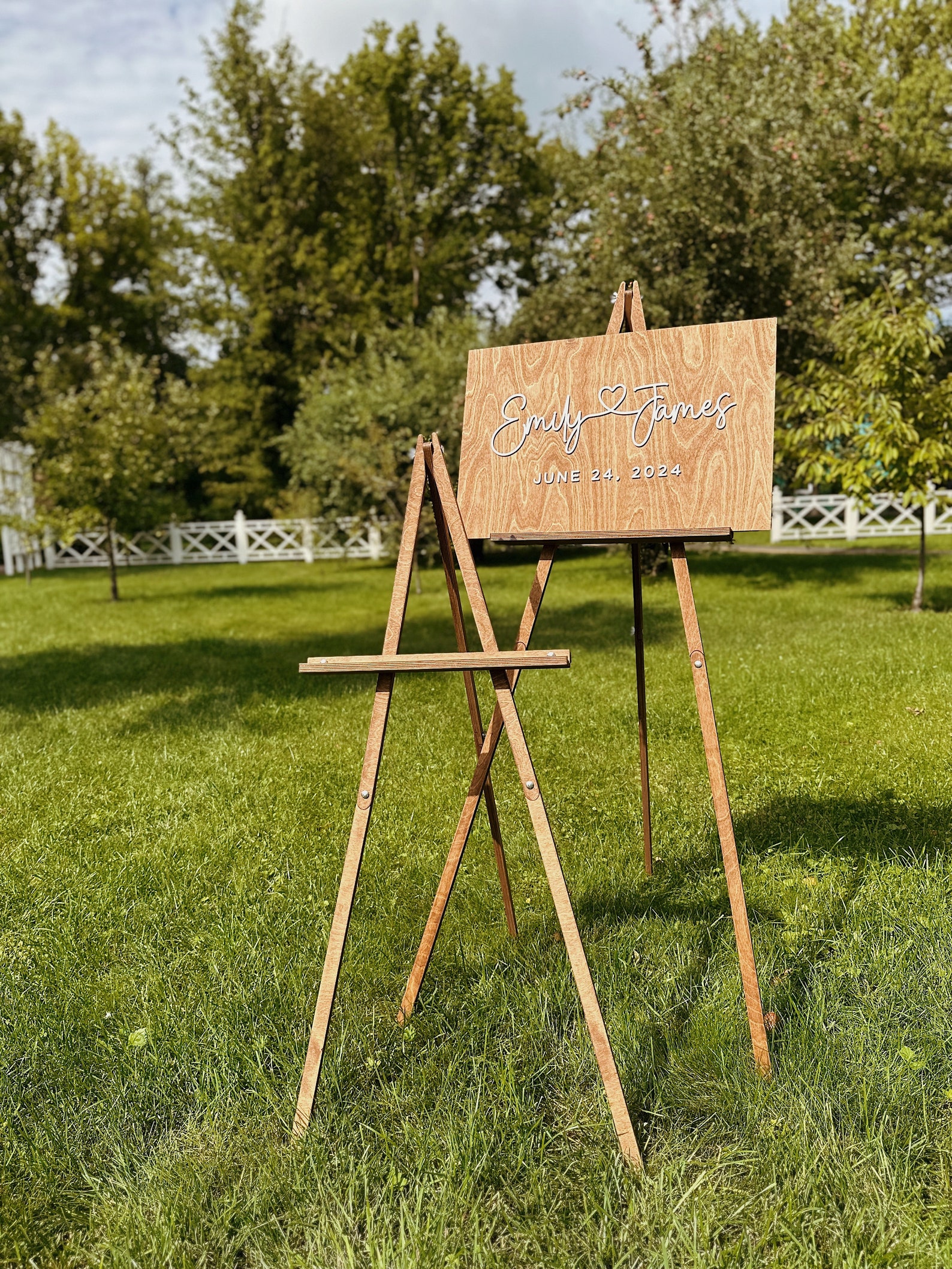 Timber Sign Stand Wedding Welcome Sign Stand, Rustic Wood Display Easel, Portable Large ...
