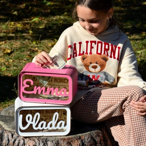 Geburtstagsgeschenk Box für Kinder, Name Sparschwein, Geldbox aus Holz, Personalisiertes Geschenk, Weihnachtsgeschenke, Baby Junge Mädchen Geschenk Bild 2