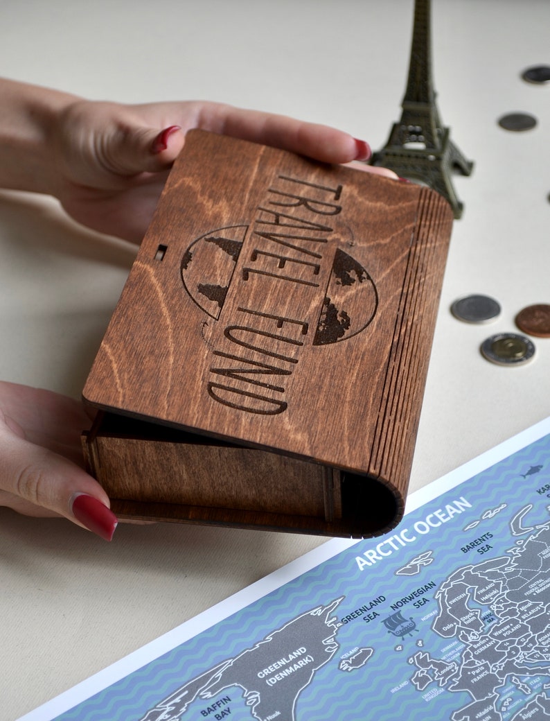 Gift Box Cash Box Travel Fund Money Box Wooden Box for Etsy
