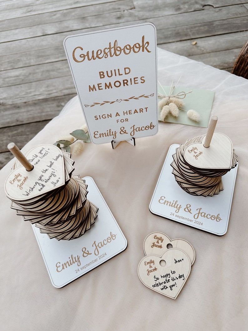 Wedding Guest Book Alternative Rustic Guest Book Personalized Guest Book for Wedding 2b1Wedding Decor Wood Wedding Sign Guest Book Ideas image 2