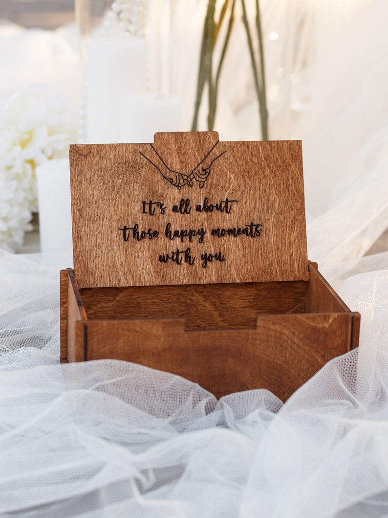 Keepsake Box, Wooden Memory Chest, Personalized Gift Box, Anniversary gifts, Christmas gifts, Engagement Wedding gift for Couple image 2