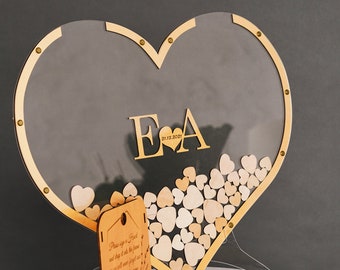 Hearts form – Simple wedding sign, Wedding Guest Book, Guest Book Alternative, Wedding decor from 2b1 Wedding