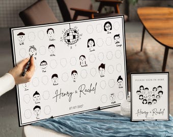 Wedding Guest Book Alternative Draw Your Face Sign Personalized Guestbook Board Reception activity Custom 2b1Wedding Decor