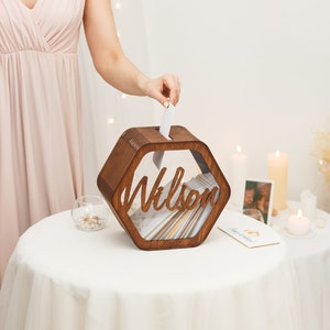 Wedding Card Box, Card Box for Wedding, Personalized Wooden Box, Wedding Decorations, Rustic Wedding Decor, Memory Chest, Wedding Gifts image 9