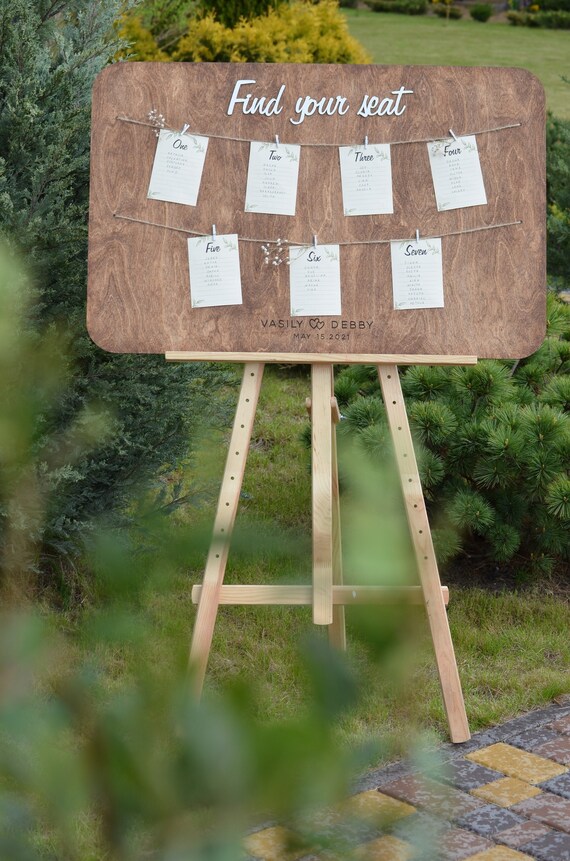 Seating Chart Board Wood