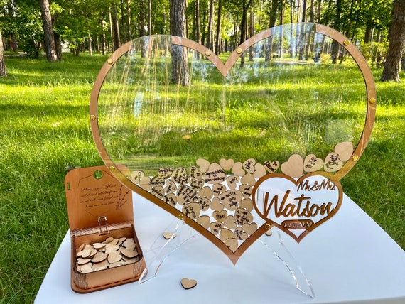 Heart Wedding Guest Book, Custom Wedding Guest Book, Wedding Guest Book, Guest Book Alternative, Unique Guest Book - Wedding Decor