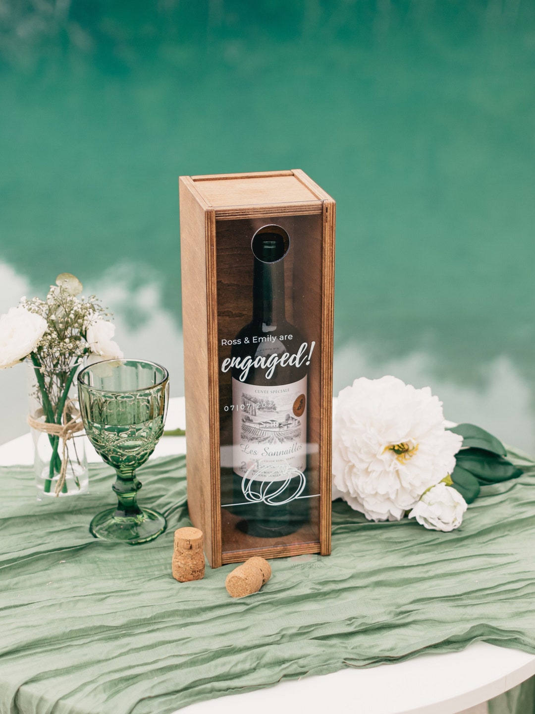 Personalized Wedding Wooden Wine Box, Wine Holder, Engraved Bottle ...