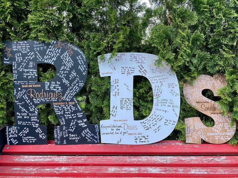 Wedding Guest Book Personalized Letter Form Guest Book Sign Etsy