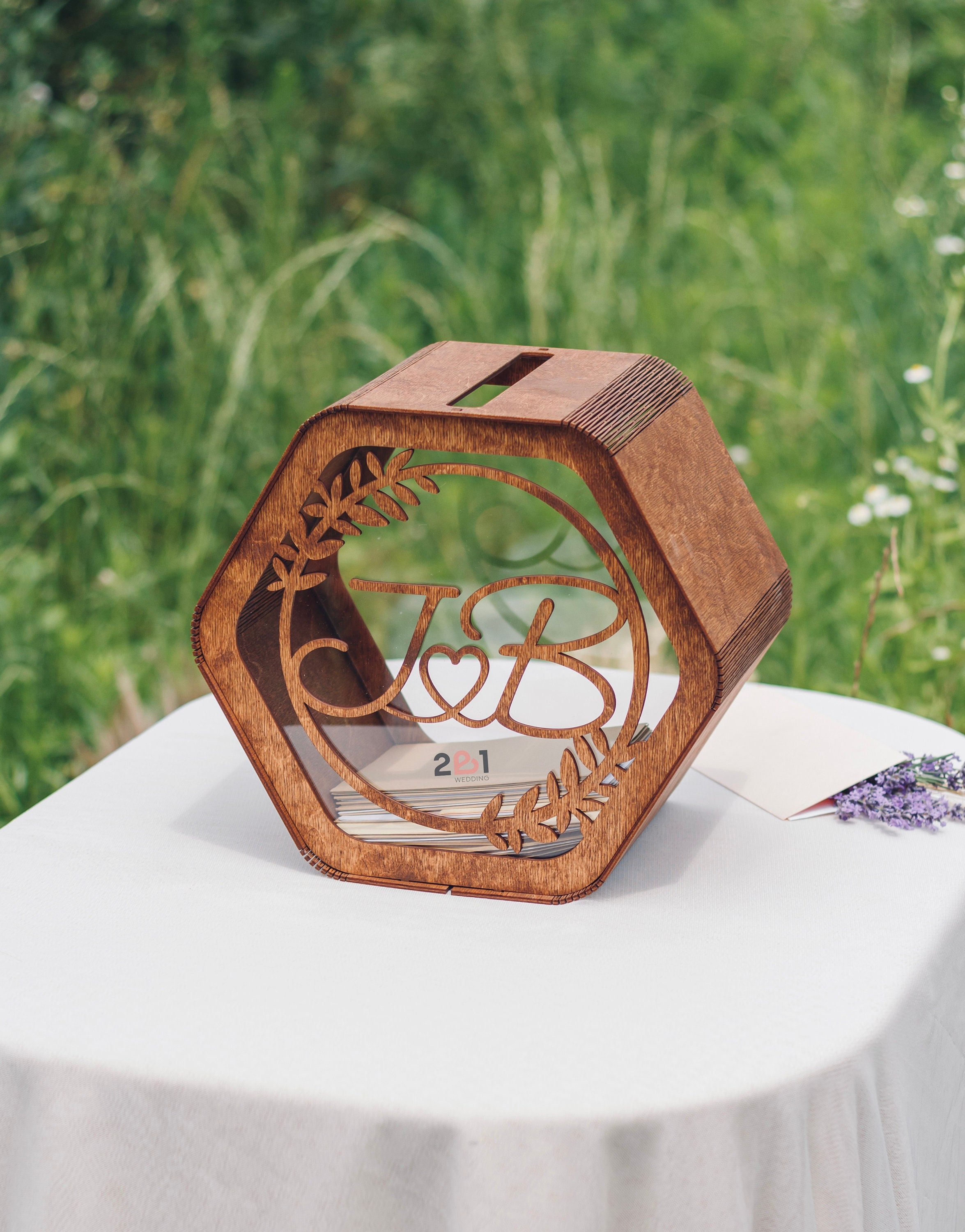 Rustic Wedding Card Box, Personalized Card Box for Wedding, Wooden Box ...