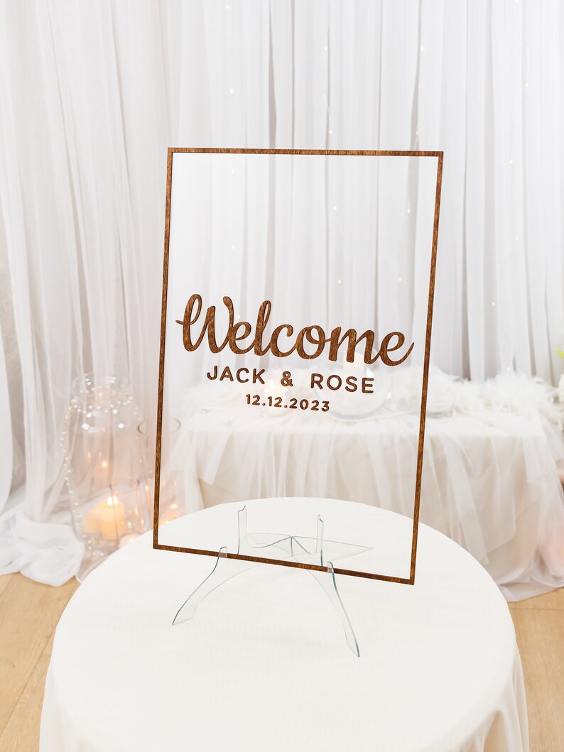 Wedding Welcome Sign, Acrylic Welcome Board, Personalized Wedding Signs, Welcome to our Wedding Sign, 3D Wedding Sign, Rustic Wedding Decor wood