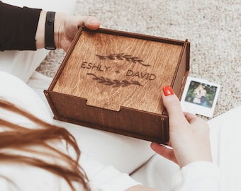Personalized Memory Box, Wooden Keepsake Chest, Family Gift Box, Anniversary gifts, , Engagement Wedding Gift for Couple