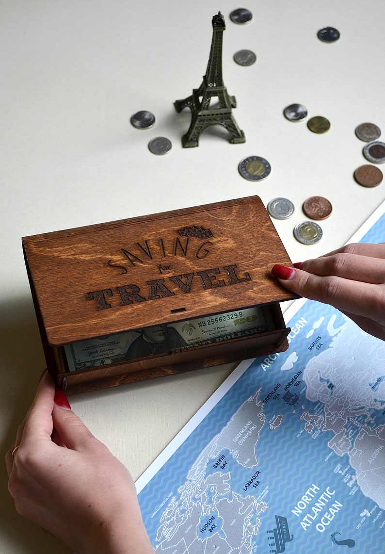 Gift Box Cash Box Travel Fund Money Box Wooden Box for Etsy