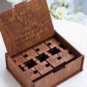 Hochzeit Gastgeschenke, Personalisierte Hochzeitsgeschenke für Gäste, Magnete mit Gravur, Hochzeit Dankeschön, Rustikale Hochzeitsdeko, Dankeskarten Bild 8