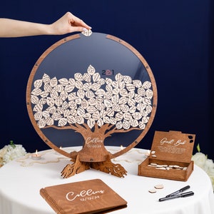 Alternative au livre d'or de mariage, panneau de mariage personnalisé pour arbre généalogique de mariage bois, décoration de mariage personnalisée 2b1Wedding image 9