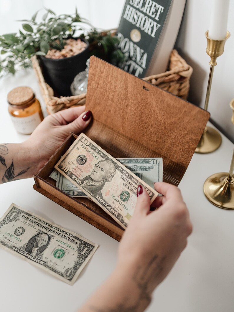 Money In Box Travel Fund Cash Box, Savings Piggy Bank, Anniversary Gift for Couple ...