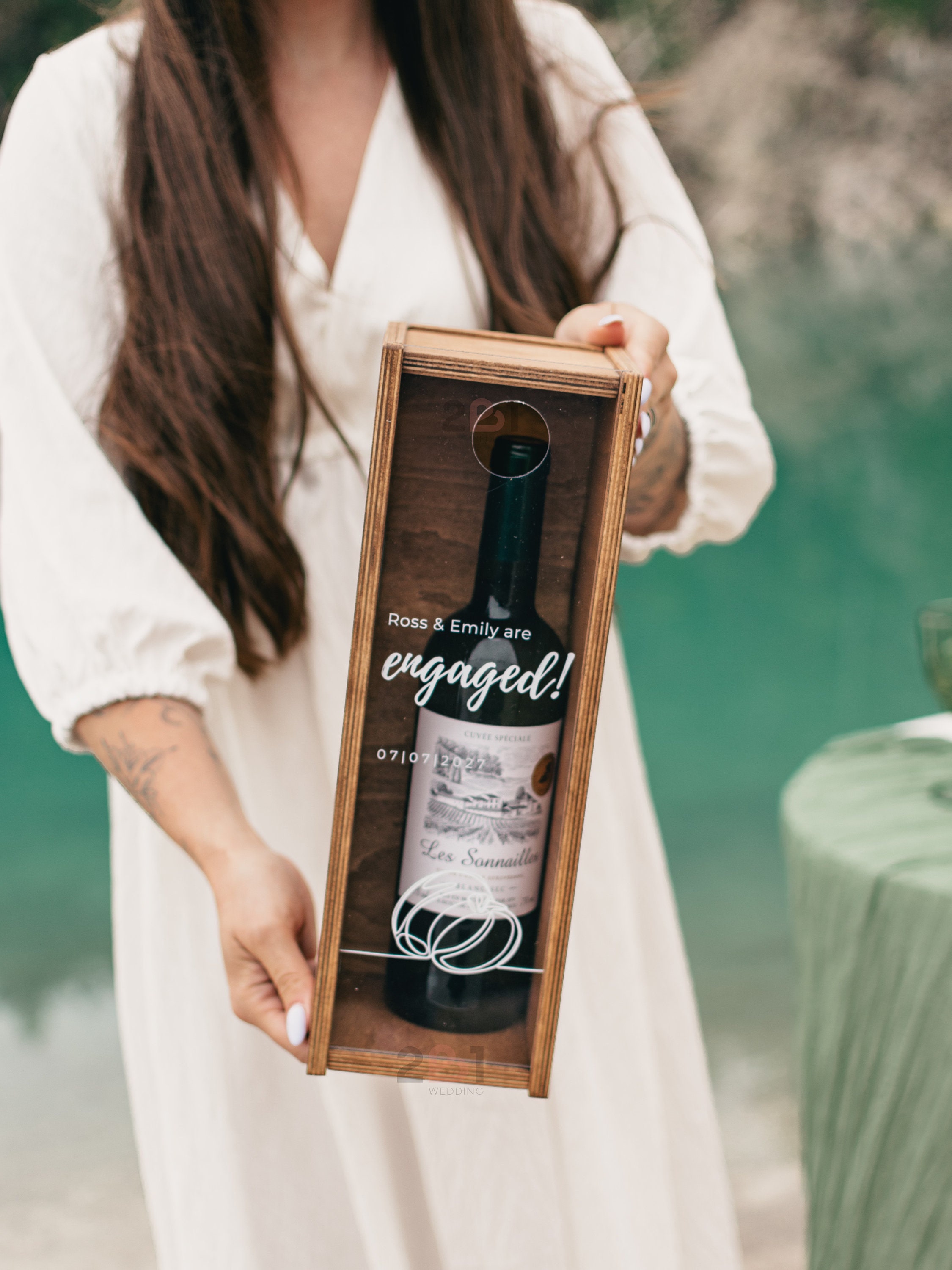 ウェディングワインボックス、パーソナライズされたワインホルダー