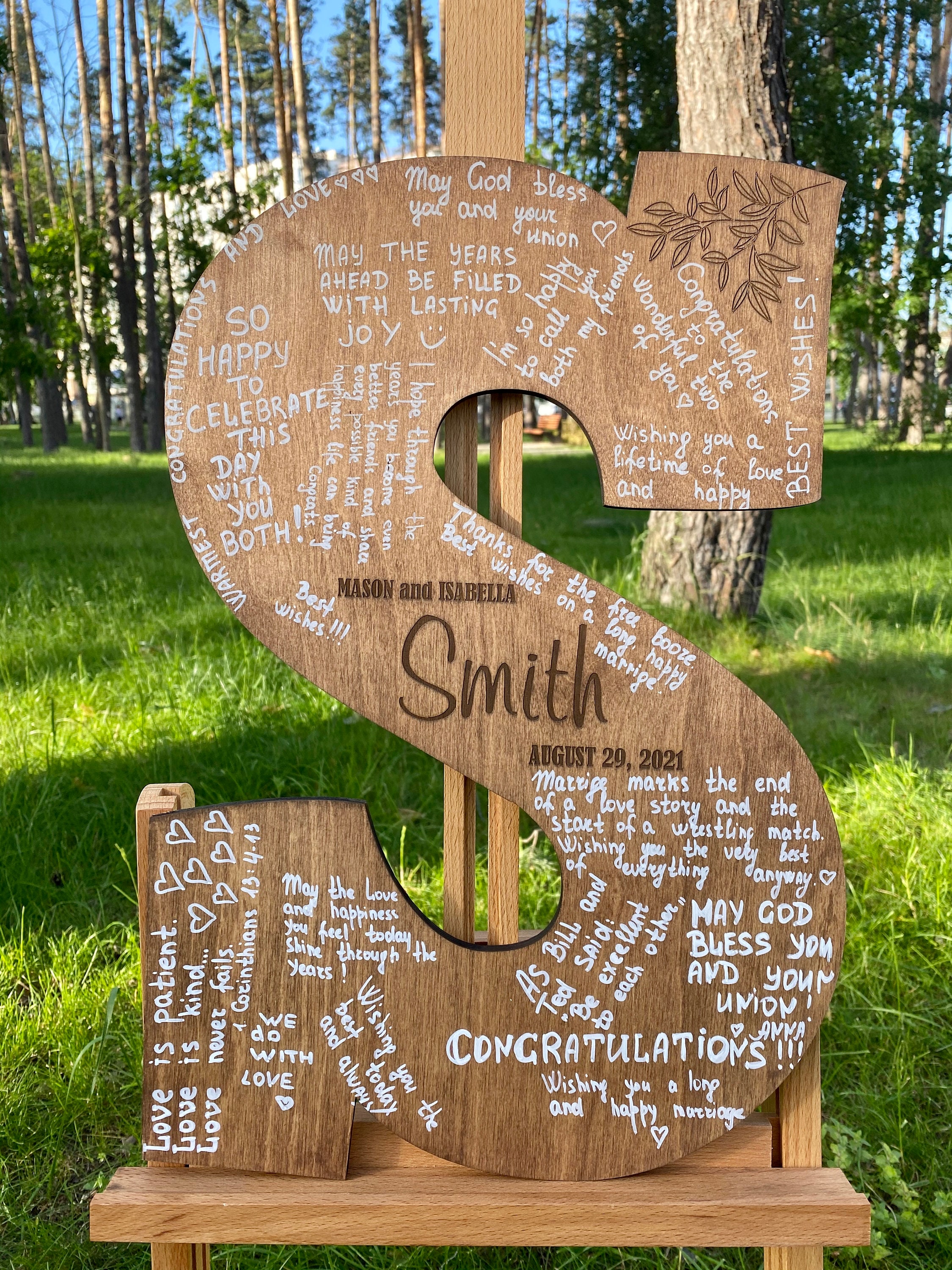 Wedding Guest Book Personalized Letter Form Guest Book Sign Etsy
