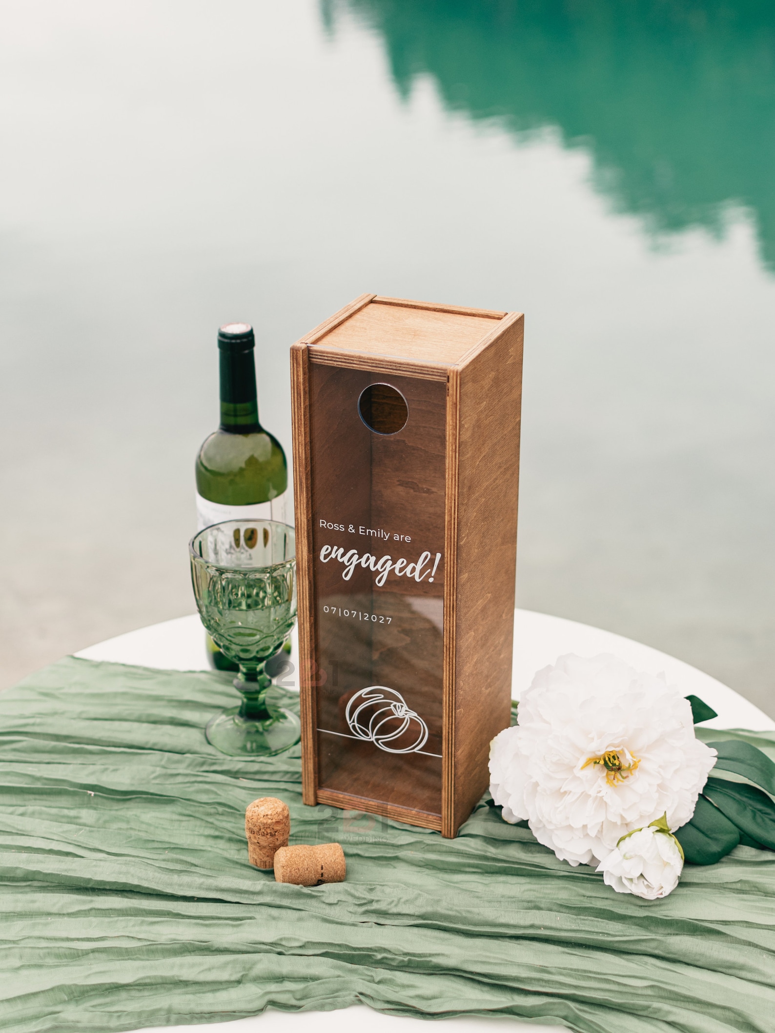 Personalized Wedding Wooden Wine Box, Wine Holder, Engraved Bottle ...