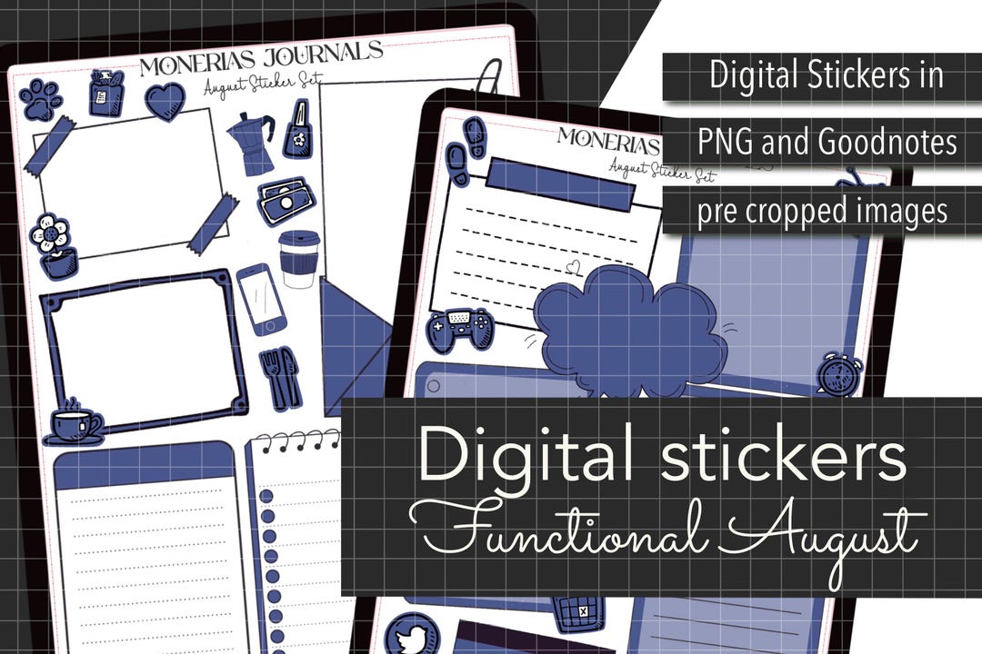 100+ FUNCTIONAL DIGITAL STICKERS and Sticky Notes in Png and Precropped ...