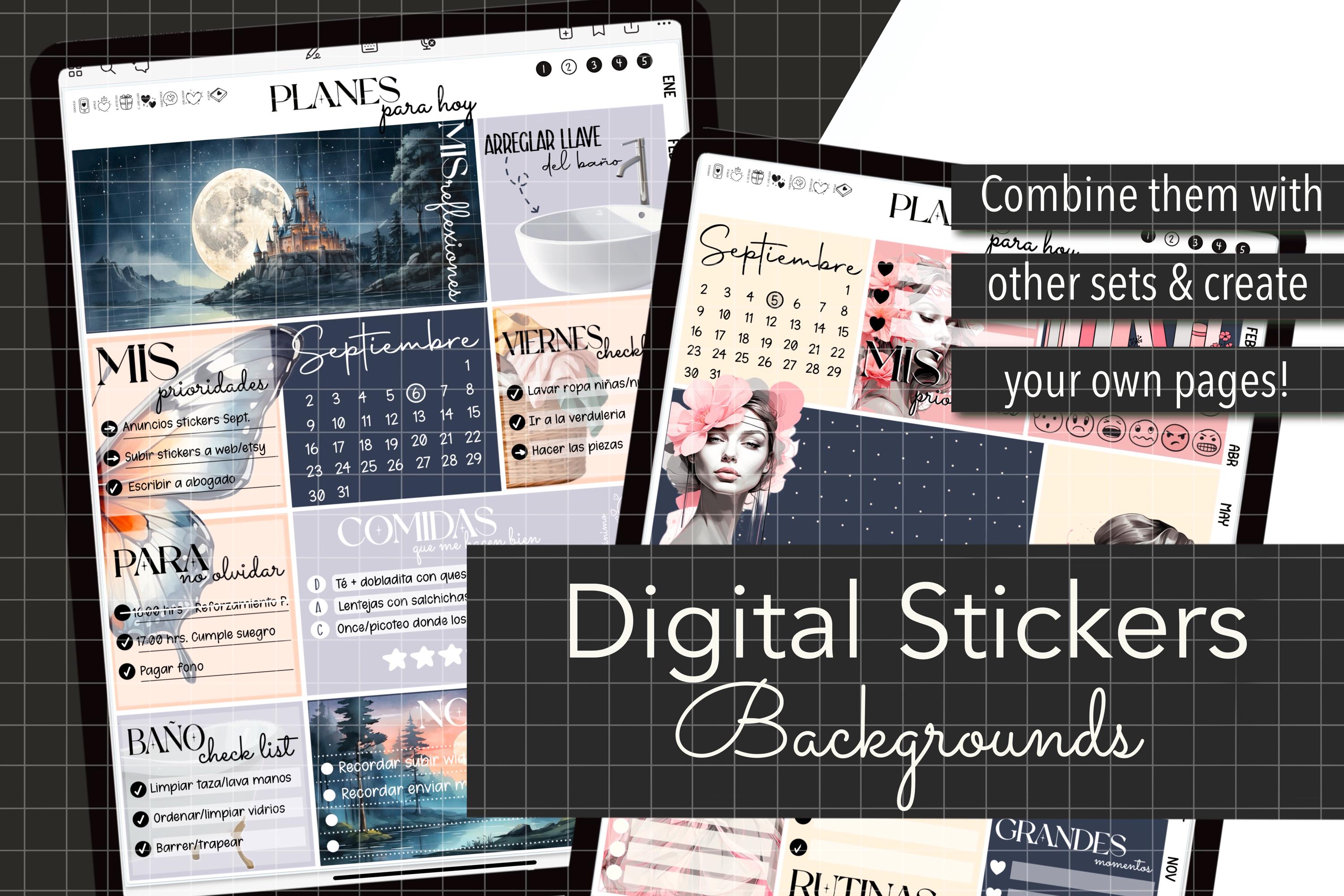Digital Insert Card COLOR BLOCK INSERTS for Your Digital Planner. Create Daily or Weekly ...