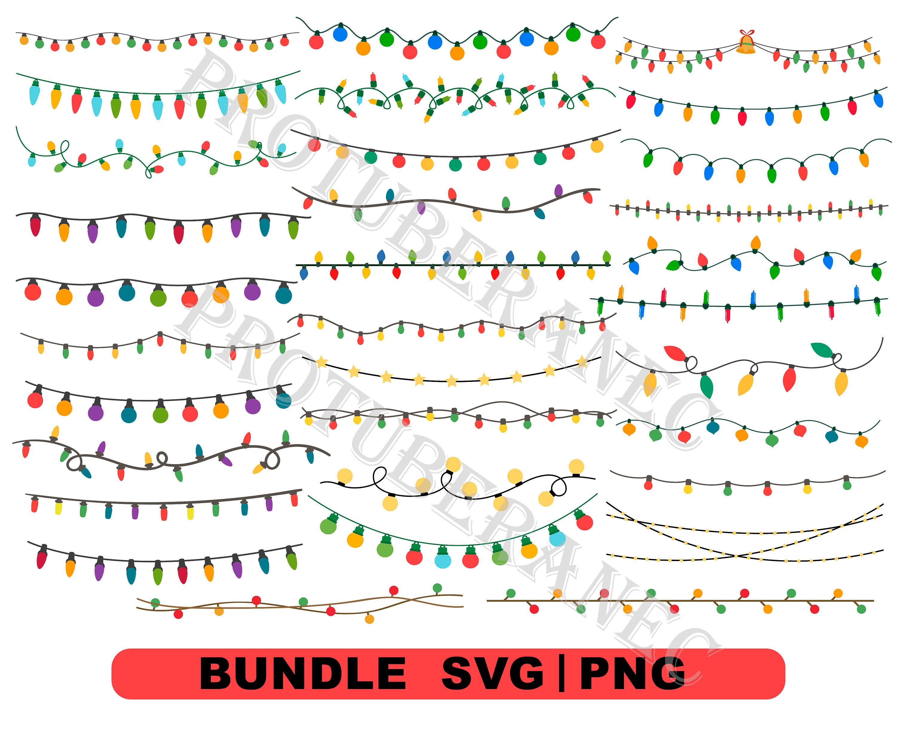 Christmas lights svg files for Cricut & Silhouette Christmas Etsy