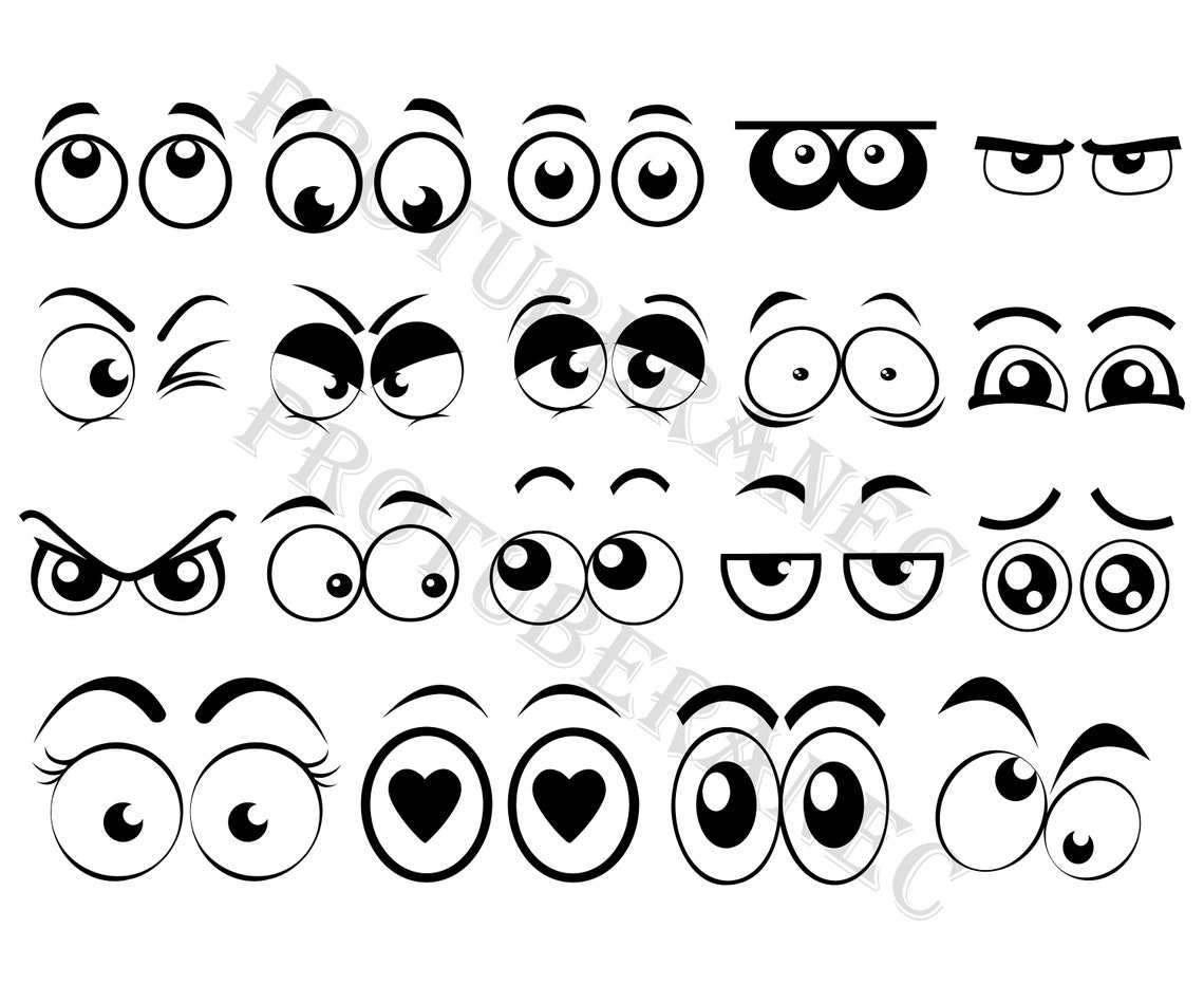 Cartoon Eyes Svg Cartoon Eyes Svg Files for Cricut & | Etsy