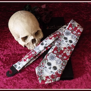 Gothic Style Skull Necktie. Handmade. Halloween tie. birthday. Skull Necktie. Gothic tie. Christmas tie. Fathers Day. Wedding necktie.