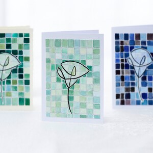 Carte de condoléances Calla, pièce unique peinte à la main à l'aquarelle