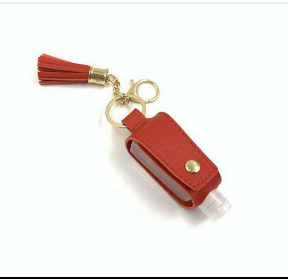 Leather Hand Sanitizer Holder/soap Holder Keychain for Travel | Etsy