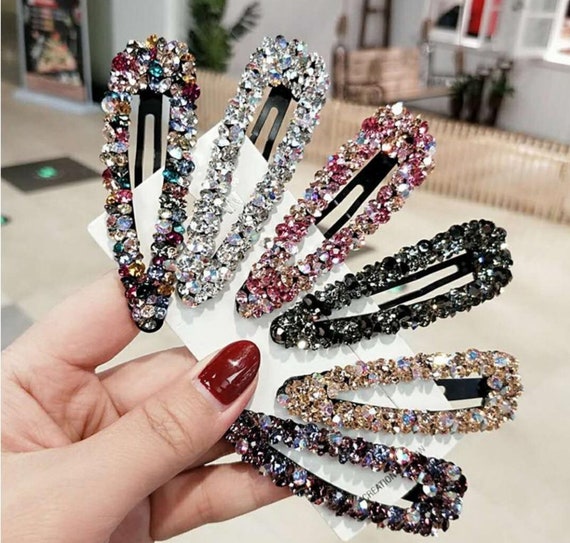 haileyfashion Bling Full Rhinestone, Crystal Hairpin, Handmade Beaded Side Pins Barrette Sparkle Ornament Hair Accessories Gift 6 Styles, Valentine's Day