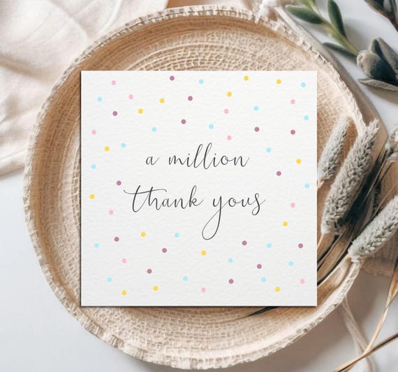 A Million Thank Yous Card, Thank You, Thank You Card, Thanks Mum